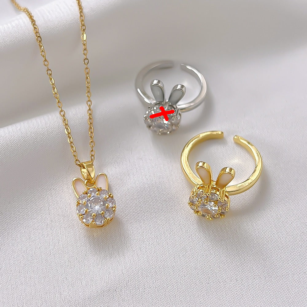 Sparkling Zircon Bunny Jewelry Collection