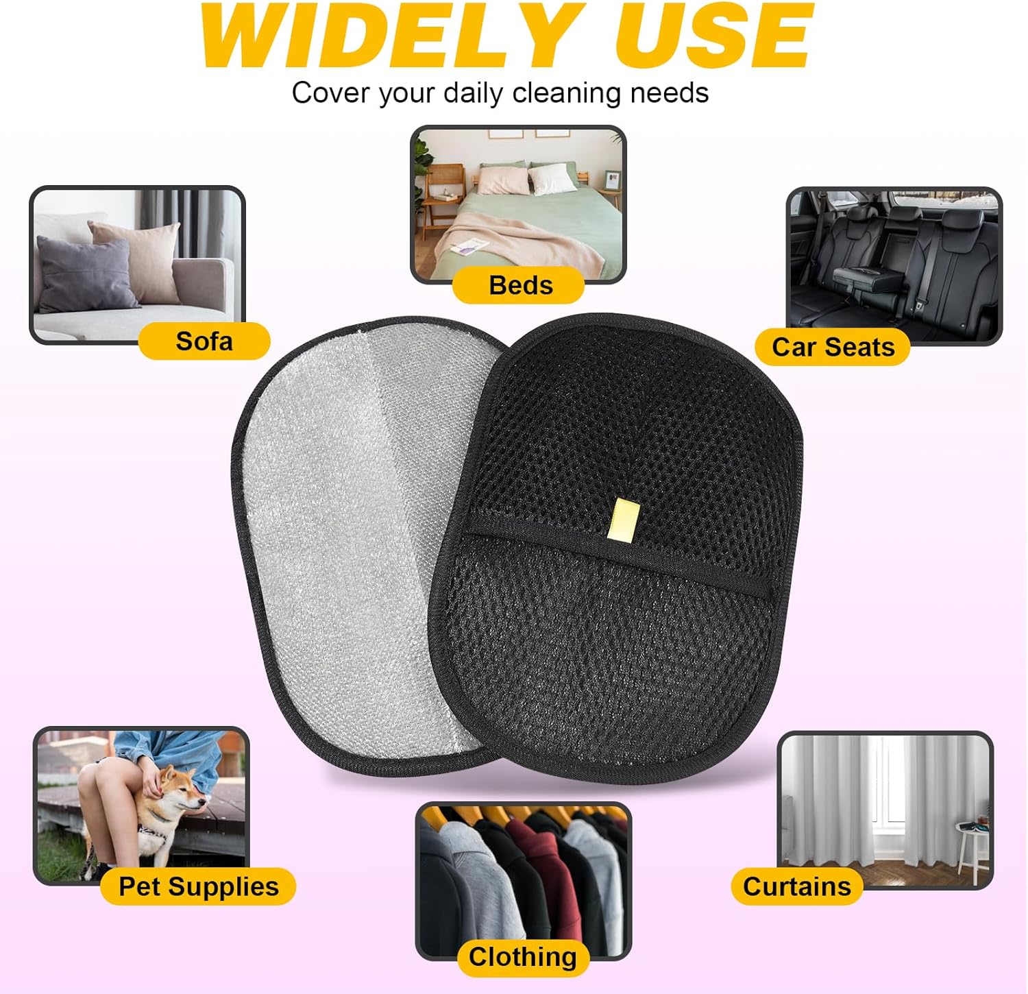 Pet Hair Removal Gloves Reusable with Powerful Electrostatic Technology for Efficient Pet Hair Removal