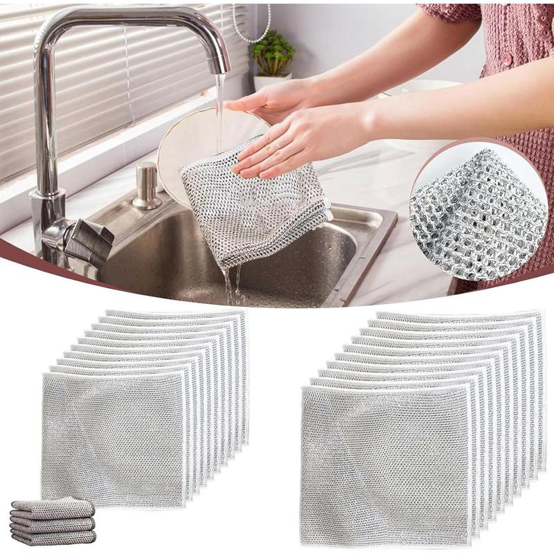 Microfiber dishwashing cloths 40 Counts Single Layer Non-Scratch Wire Dishcloths for Wet & Dry Use Gentle Cleaning Material Efficient Design