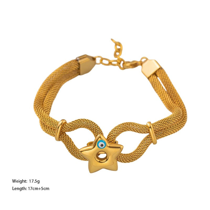 bracelet with a central star and Turkish eye charm.