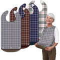 4 Pack Adult Bibs for Eating Waterproof Clothing Protector with Detachable Crumb Catcher Adult Bibs for Women and Men