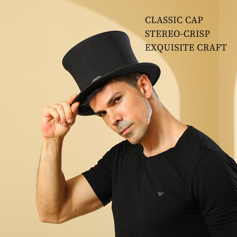 Spring Wizard's Tall Hat for Cosplay Party Knight Costume Hippies Adult Carnival Party Accessories Black Satin Finish