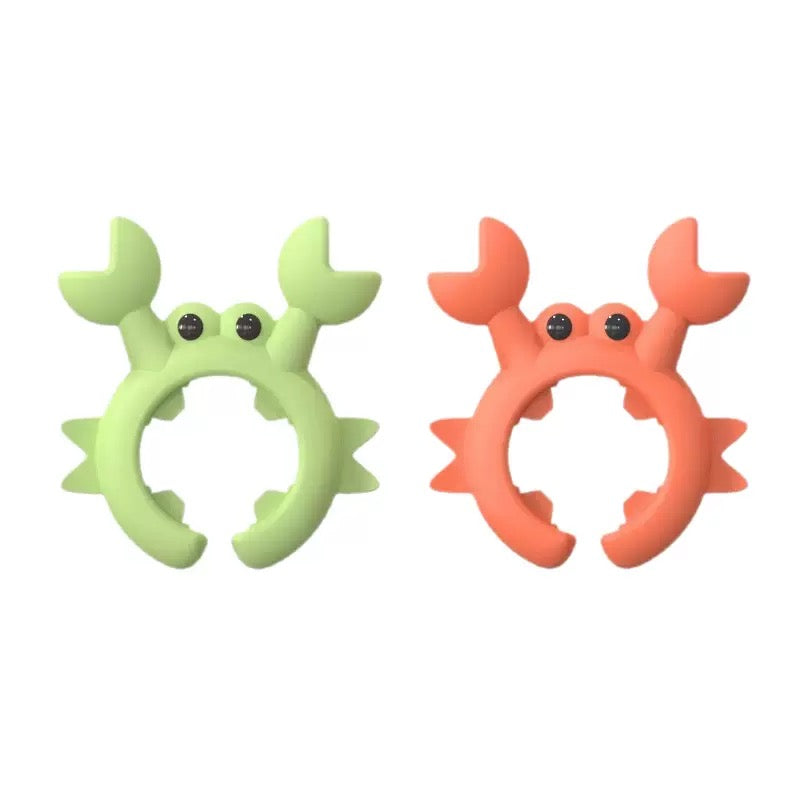 Crab Design Silicone Spatula Holder 8 PCS Set Adjustable Over Spill Stopper for Cooking Utensils Durable Kitchen Gadget