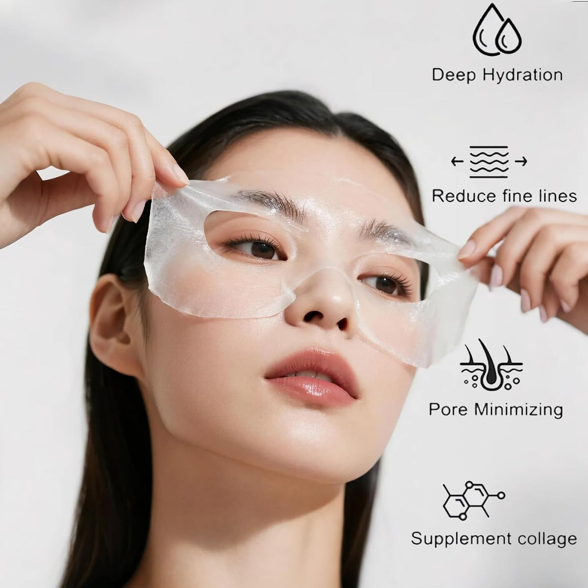 4Mask ,Deep Collagen Overnight Mask -Bio-collagen Real Deep Face Mask, Korean Skin Care, Facial Hydrogel Sheet Moisturizing Masks Collagen for Glass Skin, Elasticity, Firming, and M