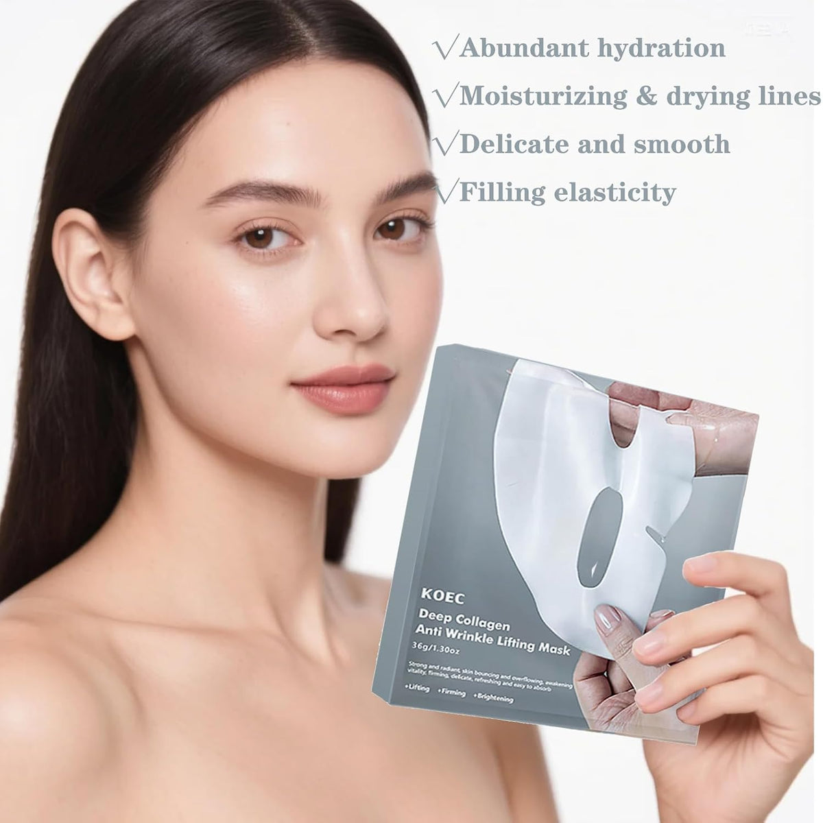 4Mask ,Deep Collagen Overnight Mask -Bio-collagen Real Deep Face Mask, Korean Skin Care, Facial Hydrogel Sheet Moisturizing Masks Collagen for Glass Skin, Elasticity, Firming, and M