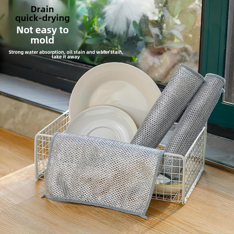 Microfiber dishwashing cloths 40 Counts Single Layer Non-Scratch Wire Dishcloths for Wet & Dry Use Gentle Cleaning Material Efficient Design