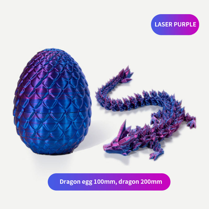 3 Printed Dragon  3D Egg set ,red, orange, purple