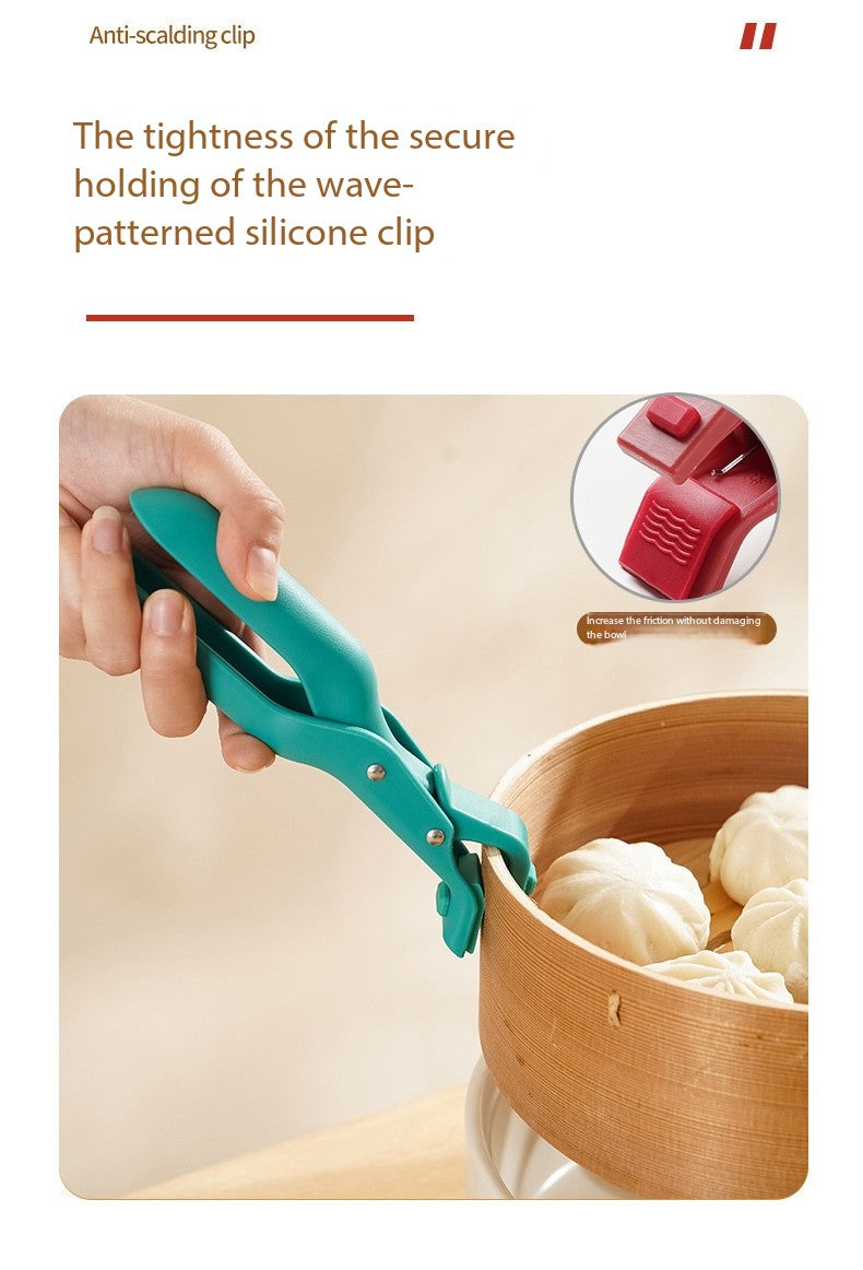 2 PCS Multi-Functional Anti-Scald Bowl Clip Hot Dish Plate Gripper Clips Tongs