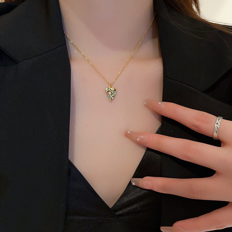 nipocaio Love Heart Necklaces and Earrings Gold Tone Sets