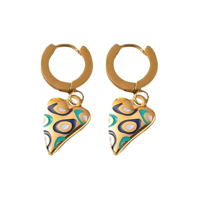 nipocaio Love Heart Necklaces and Earrings Gold Tone Sets