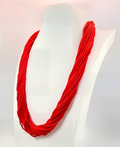 Bohemian handmade bead necklace , chaquiron necklace  handmade crafts color indigo ,crimson,bronze