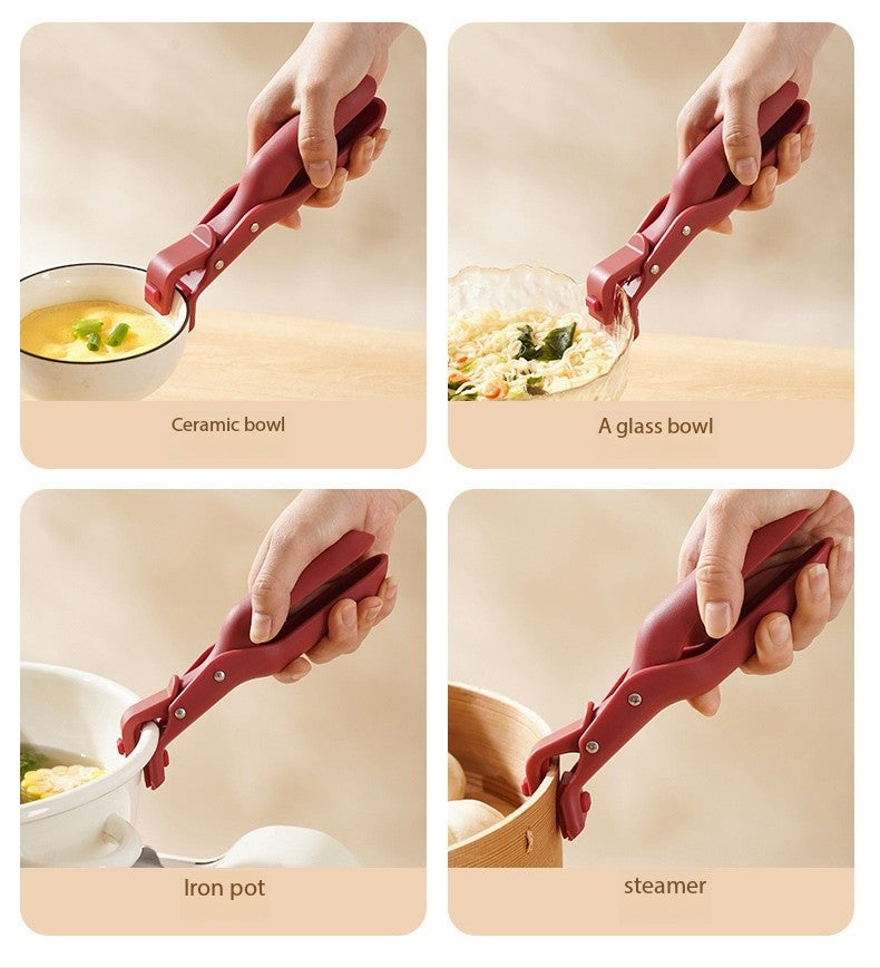 2 PCS Multi-Functional Anti-Scald Bowl Clip Hot Dish Plate Gripper Clips Tongs
