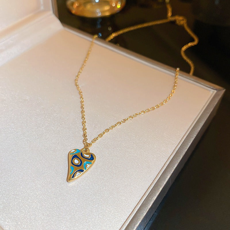nipocaio Love Heart Necklaces and Earrings Gold Tone Sets