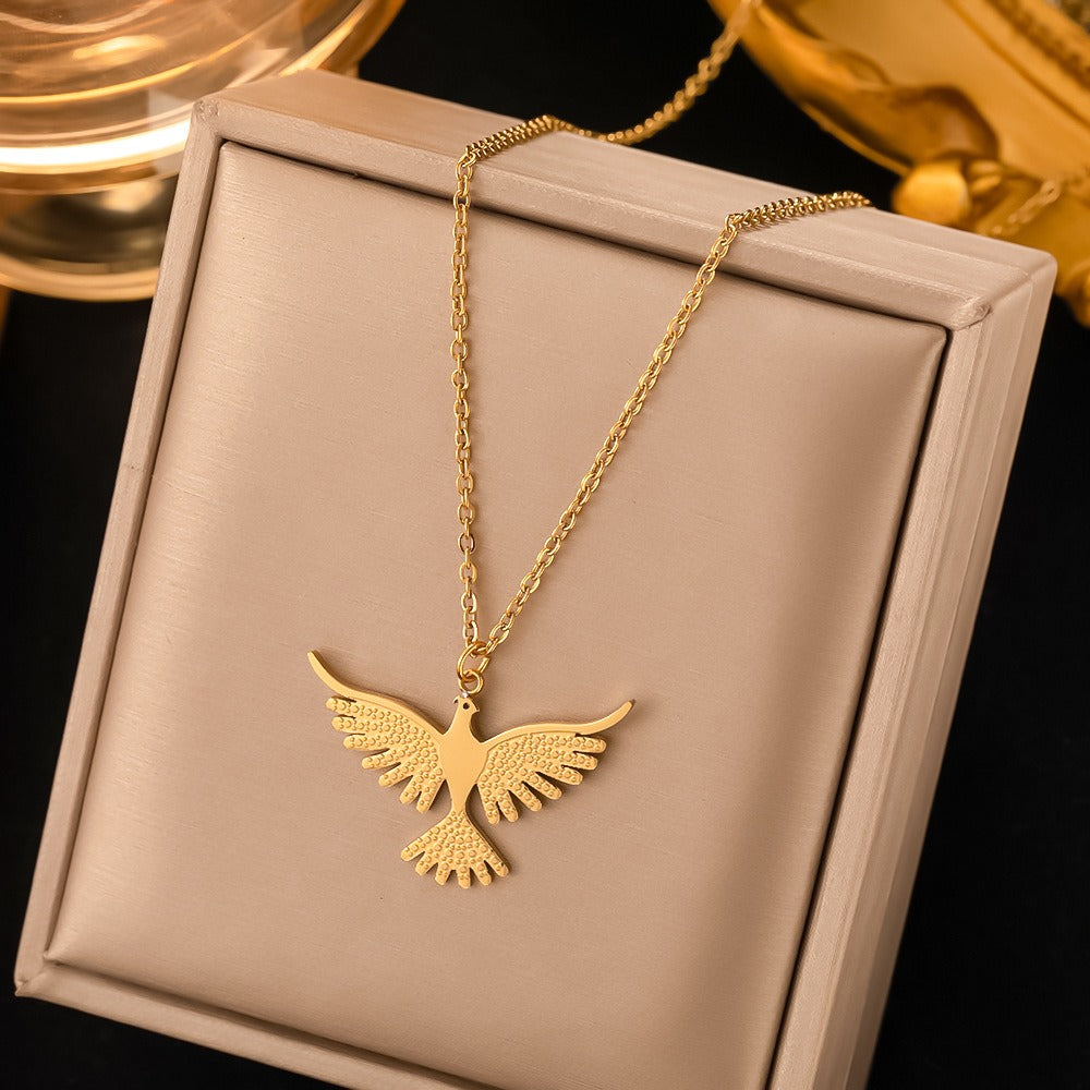 Stainless Steel Phoenix Bird Dangle Earrings For Women Fashion