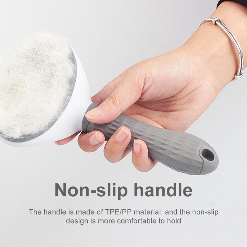 Pet Massage Brush Stainless Steel Tool with Silicone Lining for Pets Long or Short Hair Pink Gray Blue Handles Ideal for Grooming