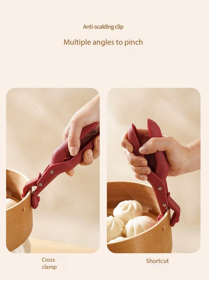 2 PCS Multi-Functional Anti-Scald Bowl Clip Hot Dish Plate Gripper Clips Tongs
