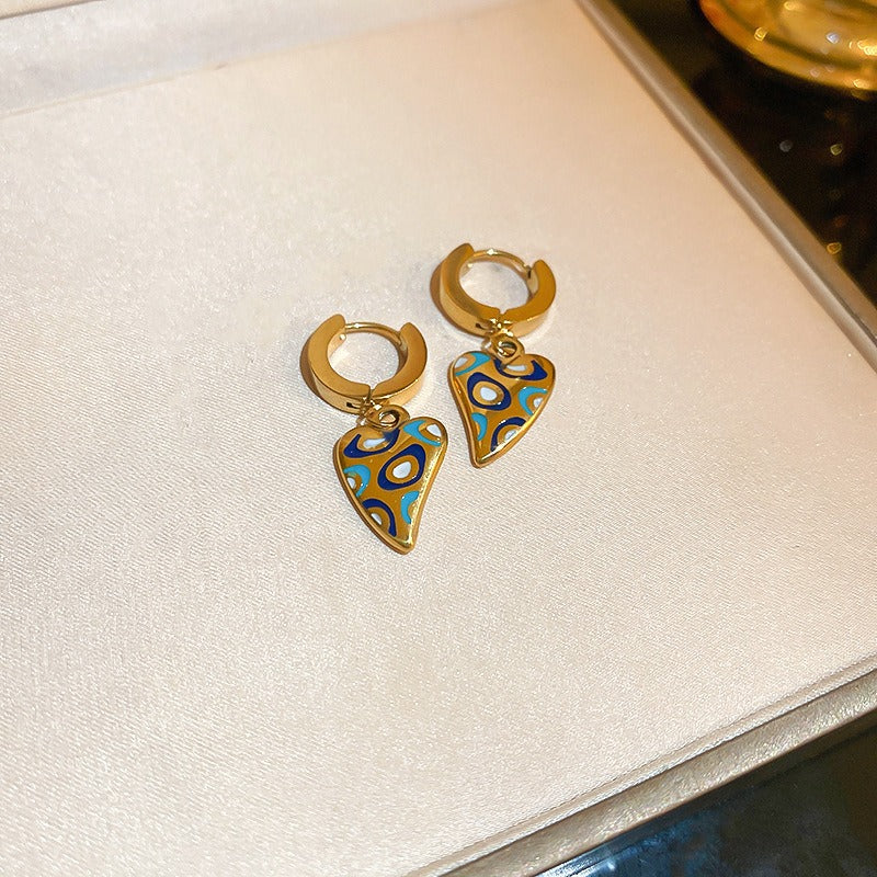nipocaio Love Heart Necklaces and Earrings Gold Tone Sets