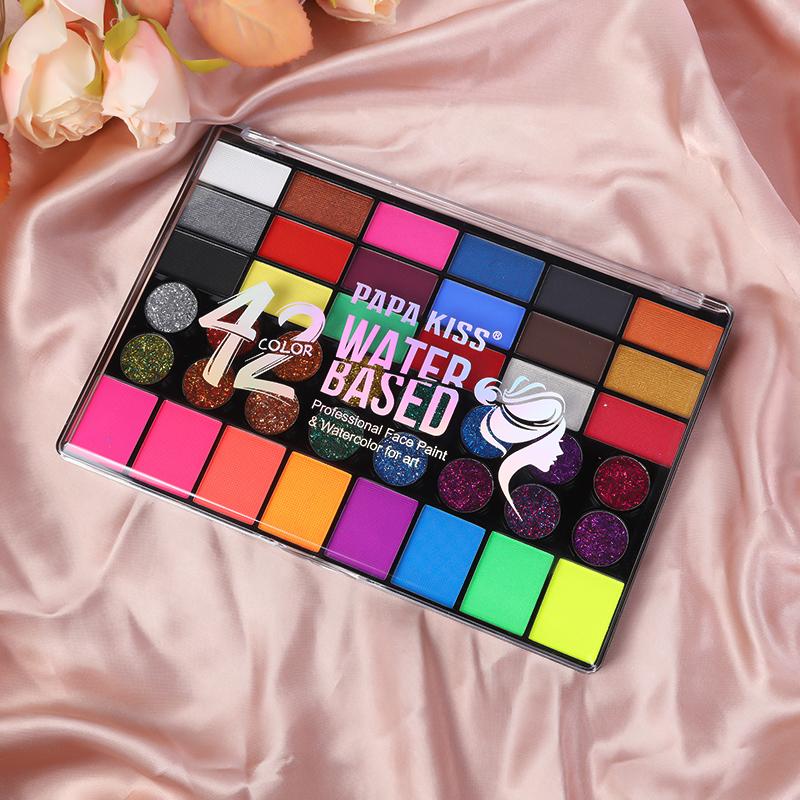 42 Watercolor Base Colors Professional Face & Body Painting Palette