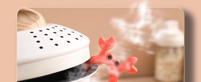 Crab Design Silicone Spatula Holder 8 PCS Set Adjustable Over Spill Stopper for Cooking Utensils Durable Kitchen Gadget