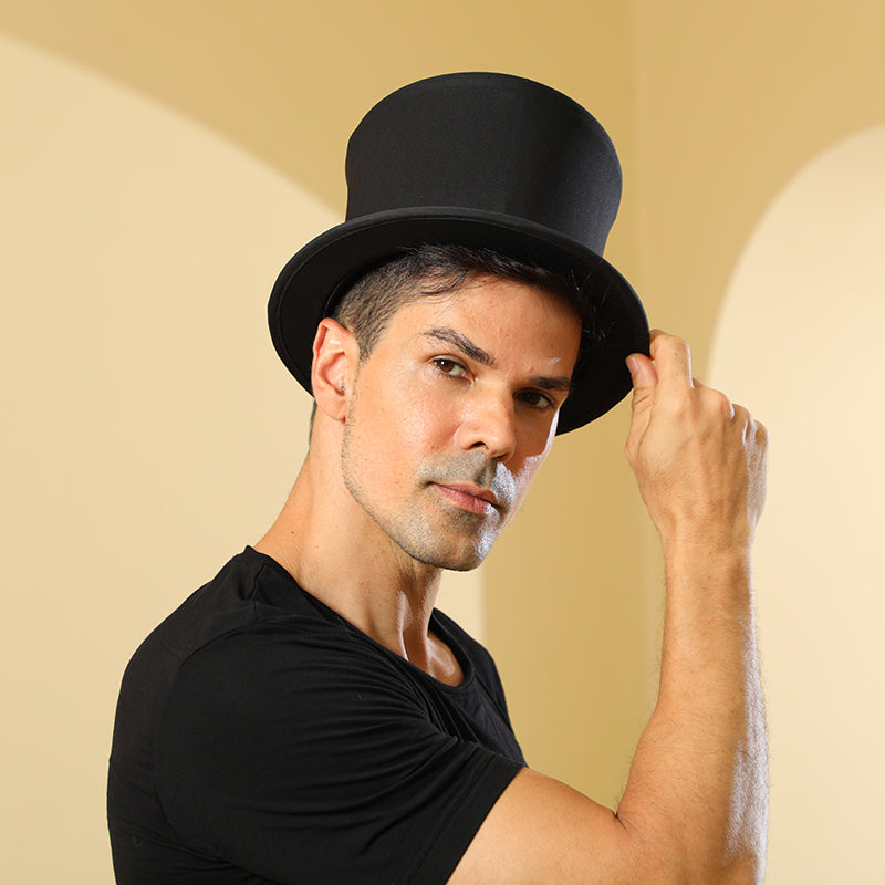 Spring Wizard's Tall Hat for Cosplay Party Knight Costume Hippies Adult Carnival Party Accessories Black Satin Finish
