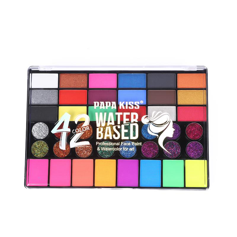42 Watercolor Base Colors Professional Face & Body Painting Palette
