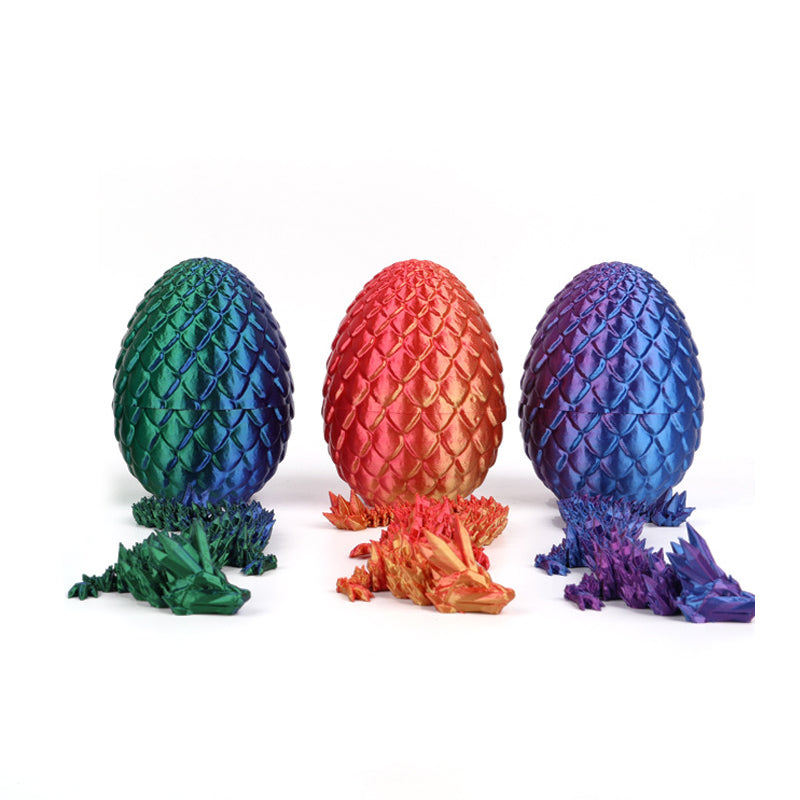 3 Printed Dragon  3D Egg set ,red, orange, purple